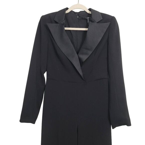 Jay Godfrey Roland Black Tuxedo Jumpsuit Sz 4 Sophisticated Classy Modest Elegan - Picture 4 of 15
